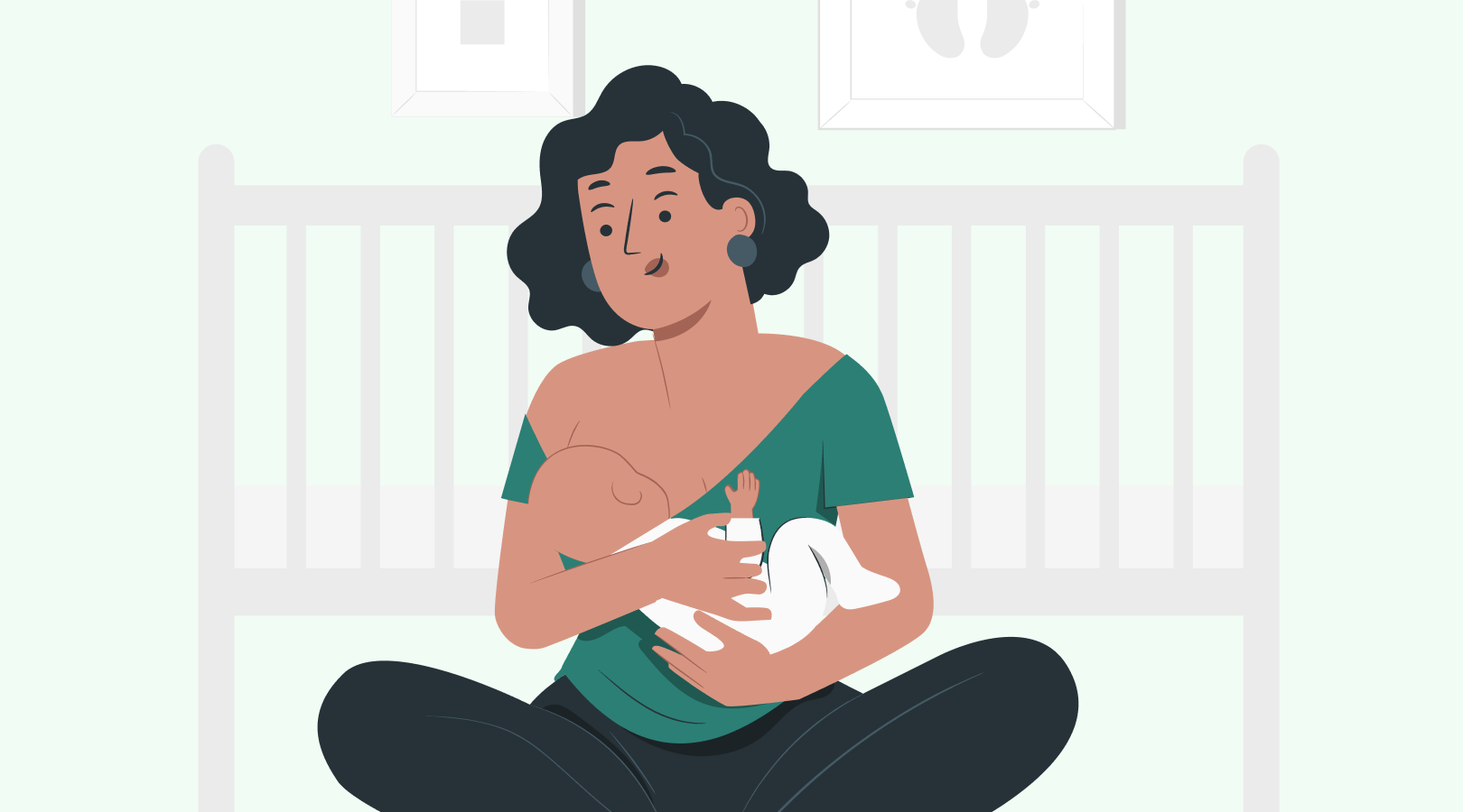 Madre alimentando a bebé